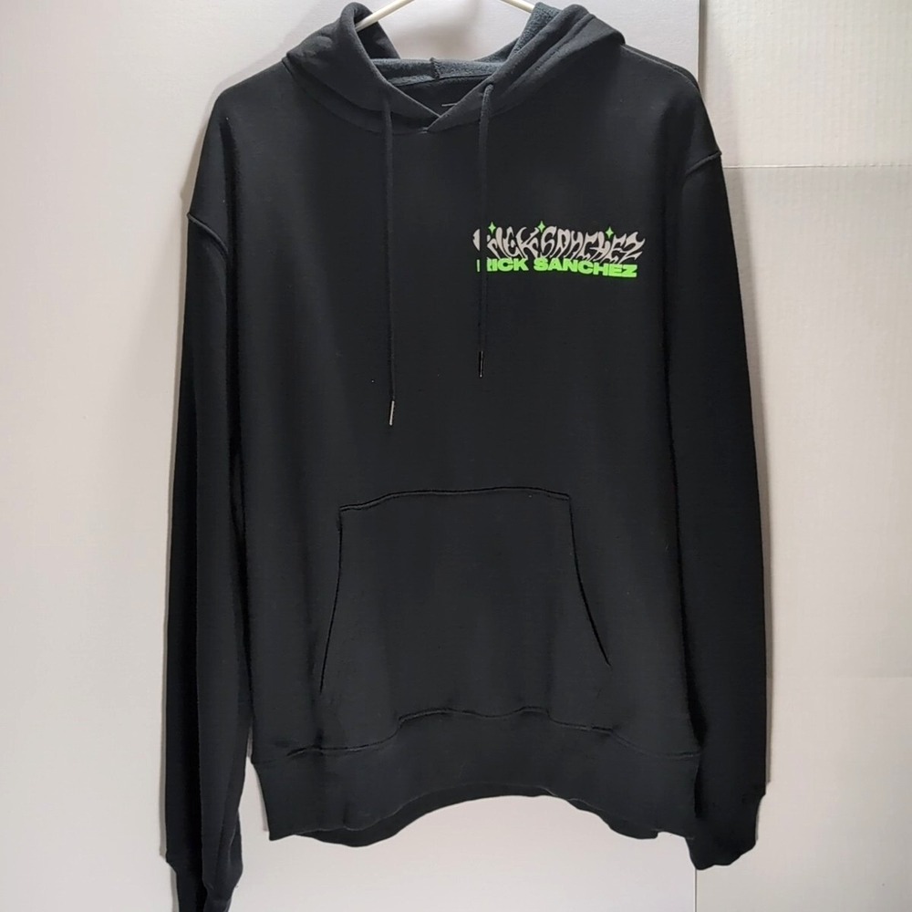 Rick & Morty Hoodie Sweater Mens Medium Black Cotton‎ Rick Of Ricks